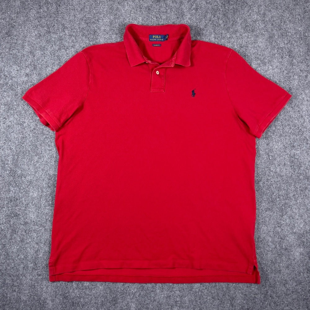 Polo Ralph Lauren Polo Shirt Mens XL Red Classic Fit Short Sleeve Pony Logo